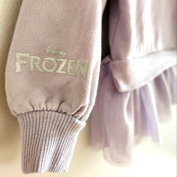 2T Disney Frozen Elsa Sweatshirt Lila Top with Tulle Frills/Tutu Long Sleeve - Picture 4 of 7